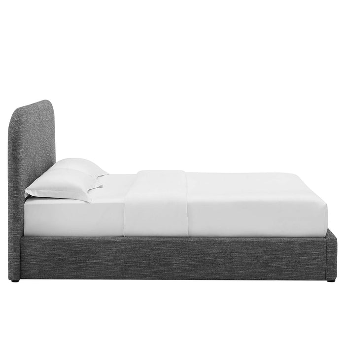 Keynote Upholstered Fabric Curved Platform Bed