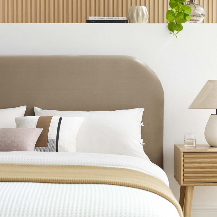 Keynote Performance Velvet Curved Platform Bed