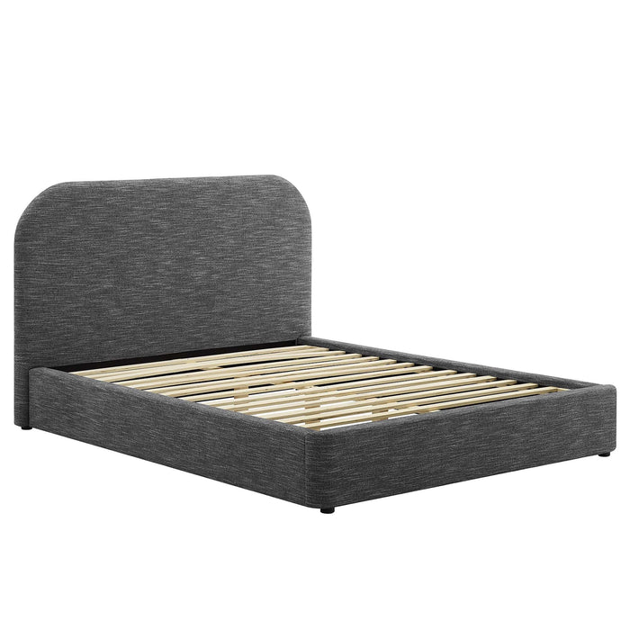 Keynote Upholstered Fabric Curved Platform Bed