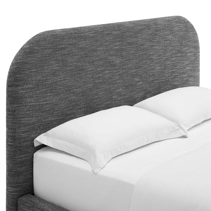 Keynote Upholstered Fabric Curved Platform Bed