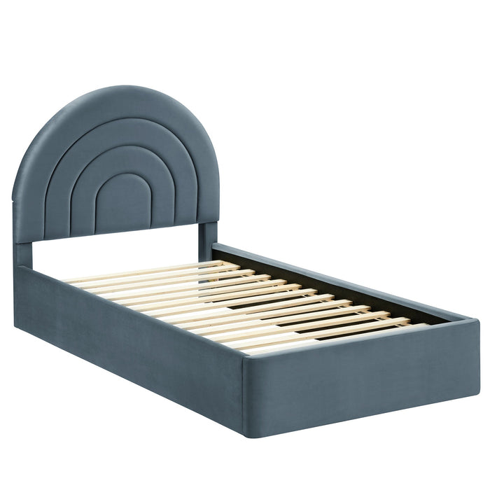 Solana Arched Performance Velvet Platform Bed