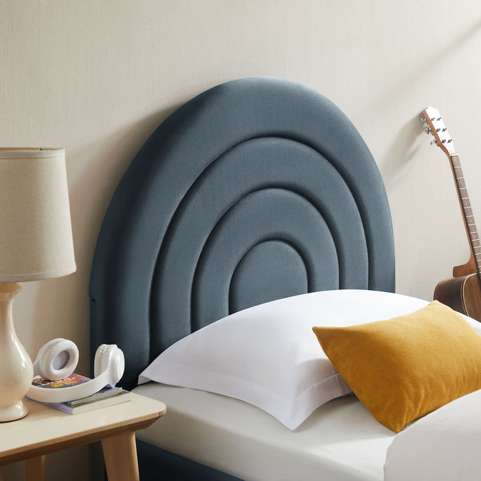 Solana Arched Performance Velvet Platform Bed