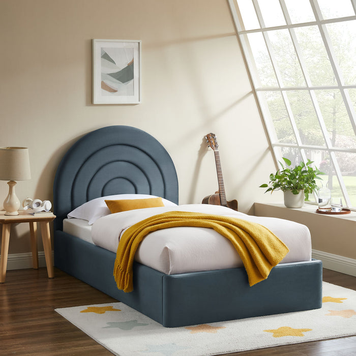 Solana Arched Performance Velvet Platform Bed