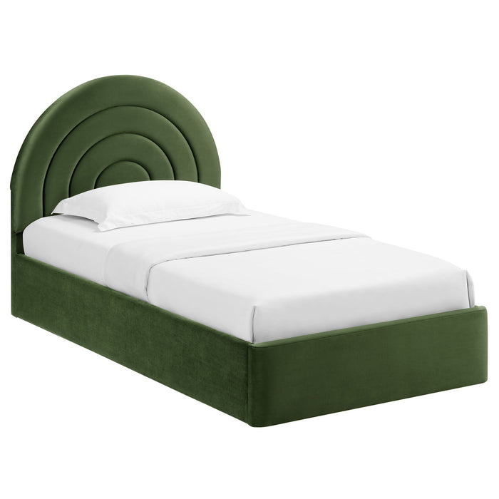 Solana Arched Performance Velvet Platform Bed