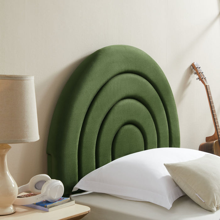 Solana Arched Performance Velvet Platform Bed