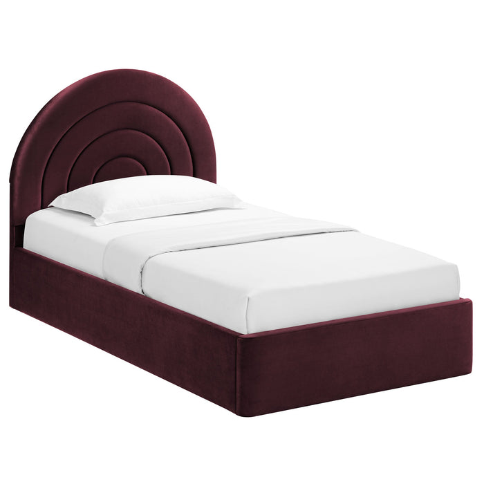 Solana Arched Performance Velvet Platform Bed