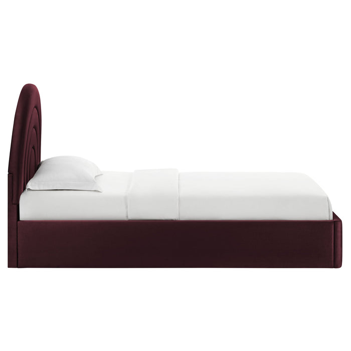 Solana Arched Performance Velvet Platform Bed