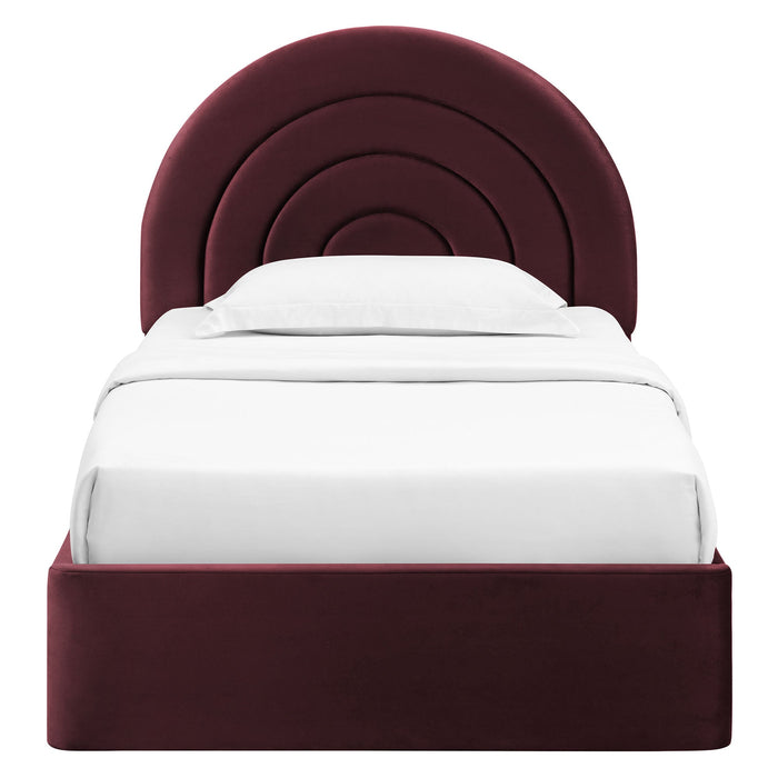 Solana Arched Performance Velvet Platform Bed