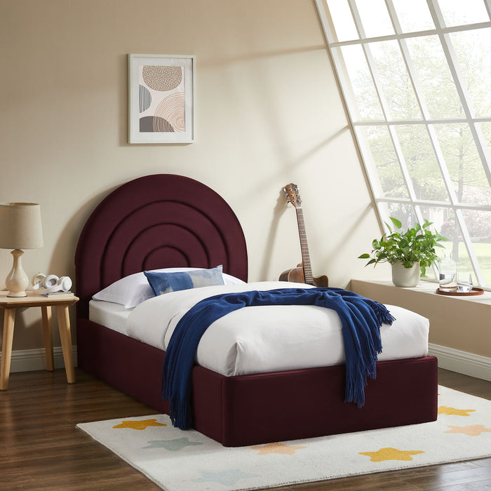 Solana Arched Performance Velvet Platform Bed