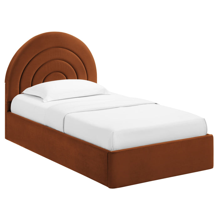 Solana Arched Performance Velvet Platform Bed