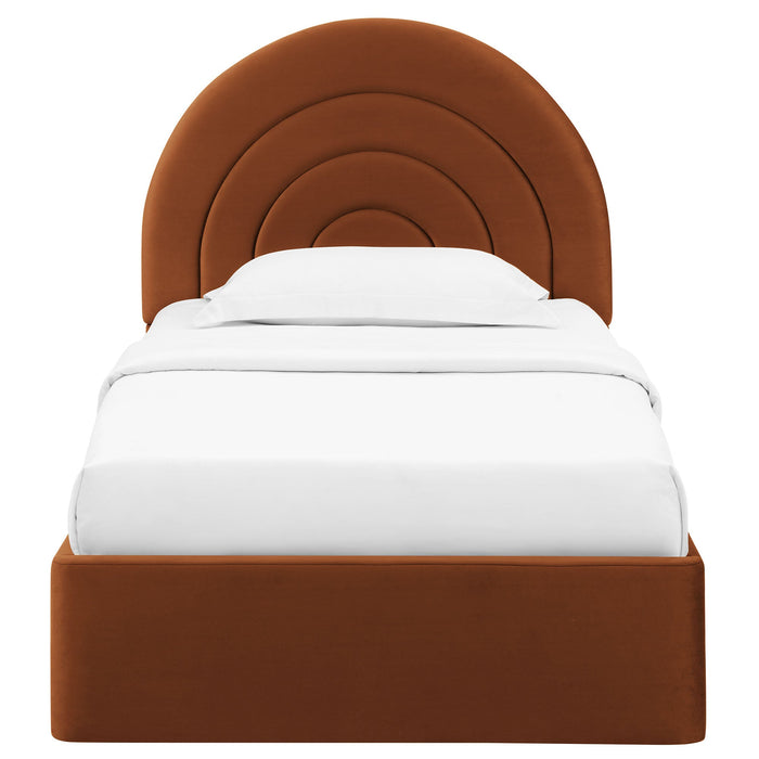 Solana Arched Performance Velvet Platform Bed