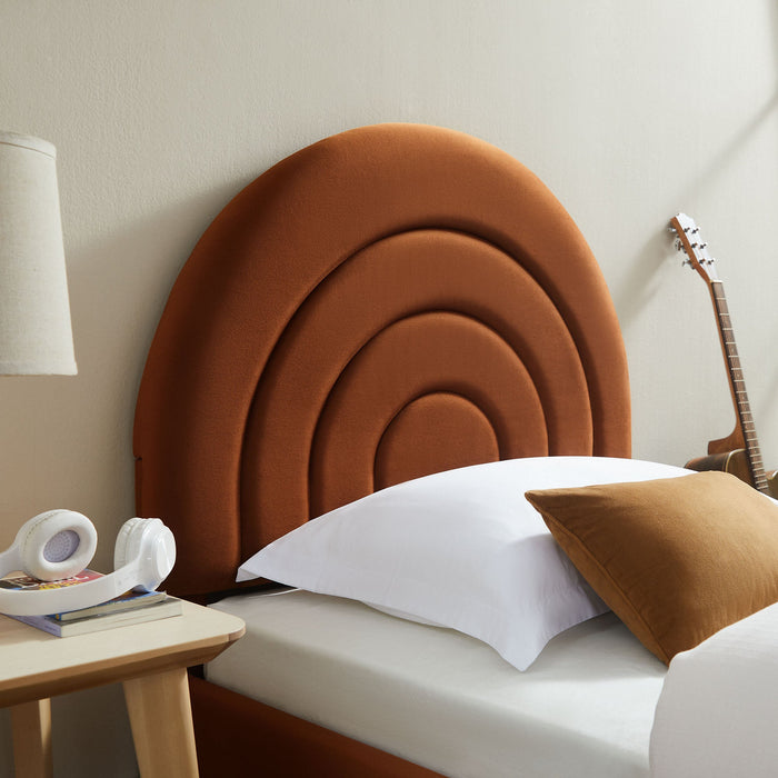 Solana Arched Performance Velvet Platform Bed