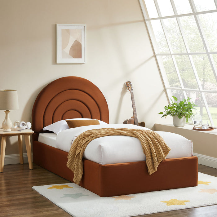 Solana Arched Performance Velvet Platform Bed
