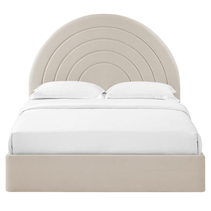 Solana Arched Performance Velvet Platform Bed