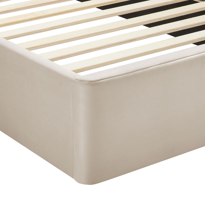 Solana Arched Performance Velvet Platform Bed