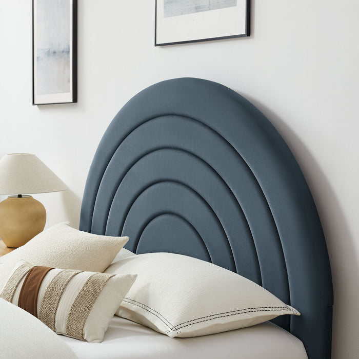 Solana Arched Performance Velvet Platform Bed