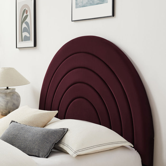 Solana Arched Performance Velvet Platform Bed