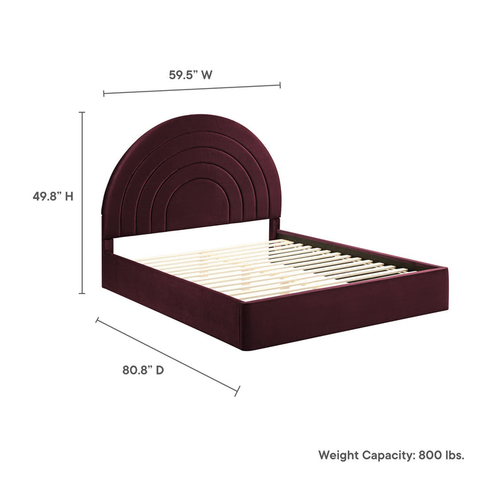 Solana Arched Performance Velvet Platform Bed