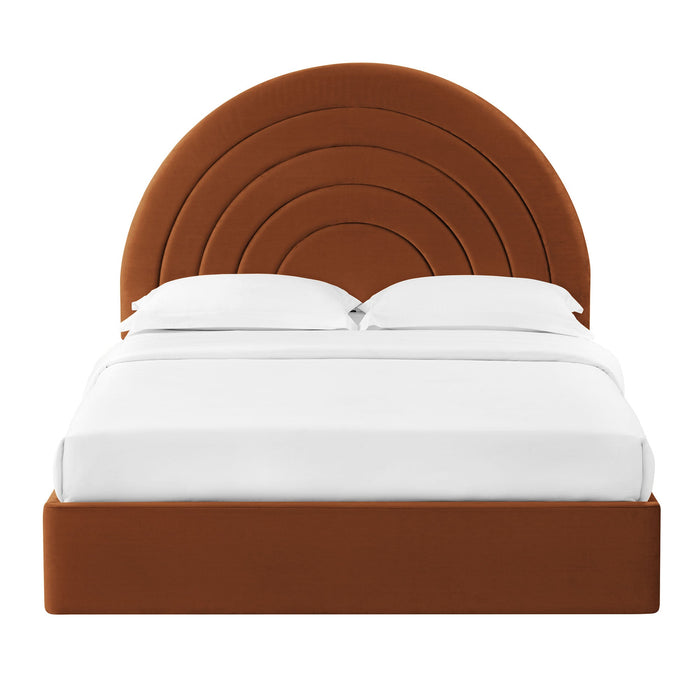 Solana Arched Performance Velvet Platform Bed