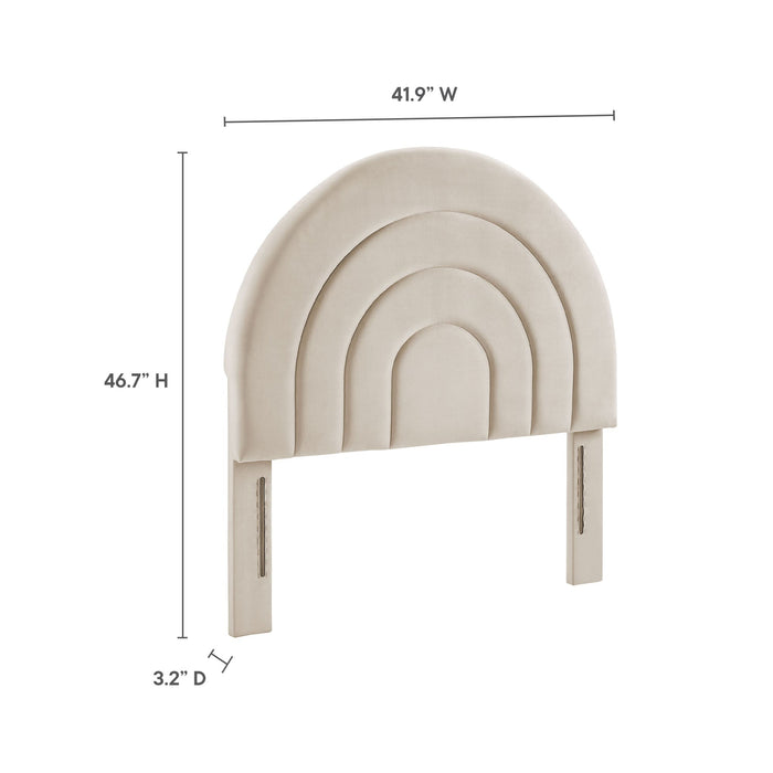 Modway Solana Arched Performance Velvet Headboard Bedroom Furniture in Blue - Detail View