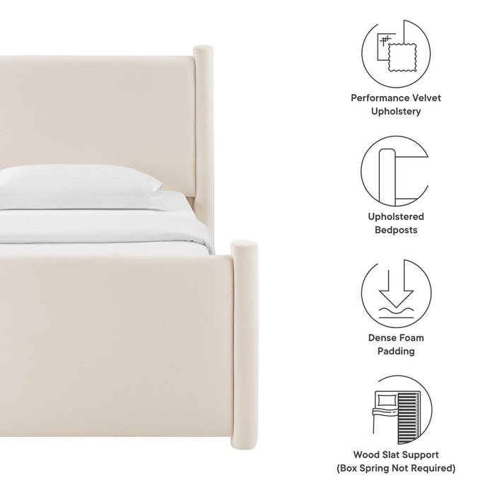 Rael Performance Velvet Platform Bed