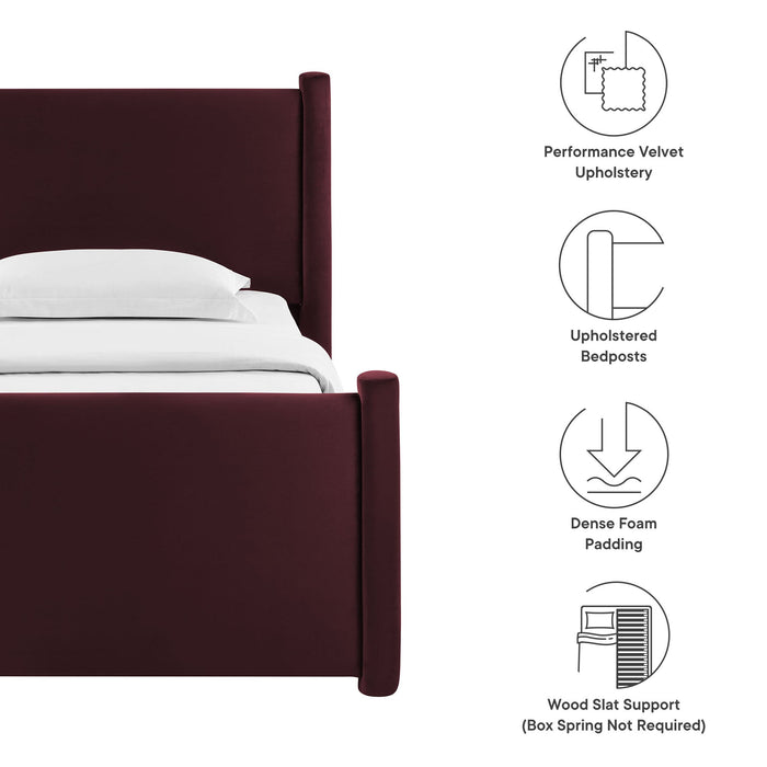 Rael Performance Velvet Platform Bed