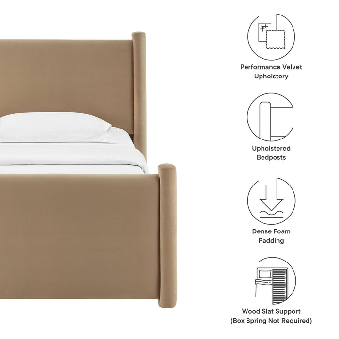 Rael Performance Velvet Platform Bed