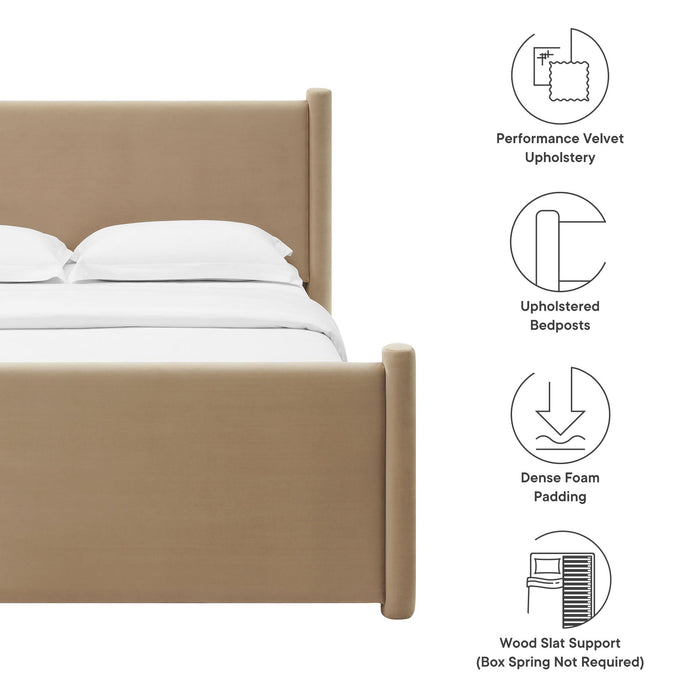 Rael Performance Velvet Platform Bed