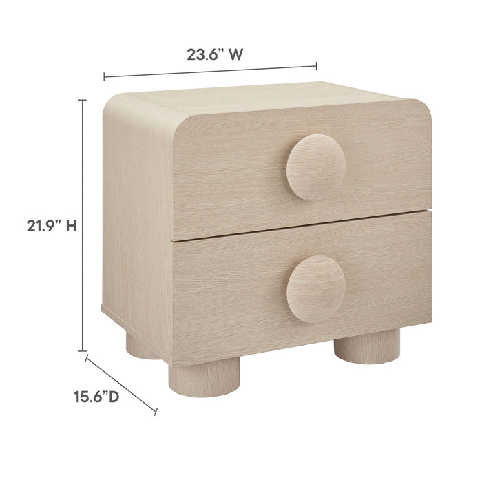 Modway Sonnet 2-Drawer Nightstand Bedroom Furniture in Black - Detail View