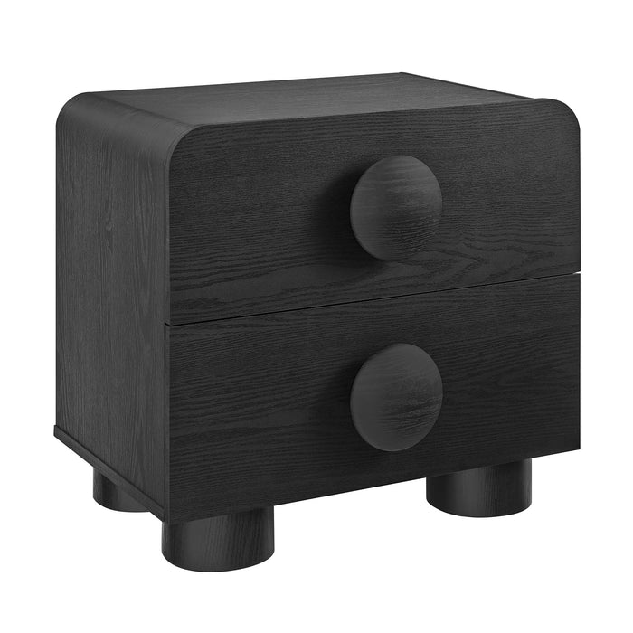 Modway Sonnet 2-Drawer Nightstand Bedroom Furniture in Black