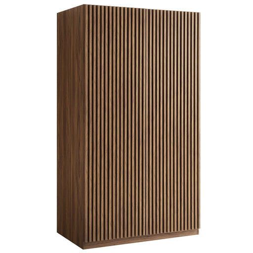 Modway Render 2-Door Wardrobe Closet Living Room Furniture in Brown