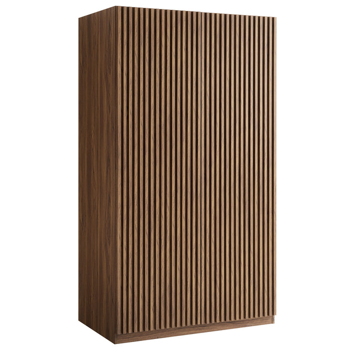 Modway Render 2-Door Wardrobe Closet Living Room Furniture in Brown