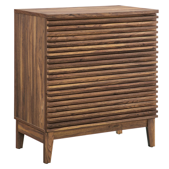 Modway Render Large 3-Drawer Nightstand Bedroom Furniture in Brown