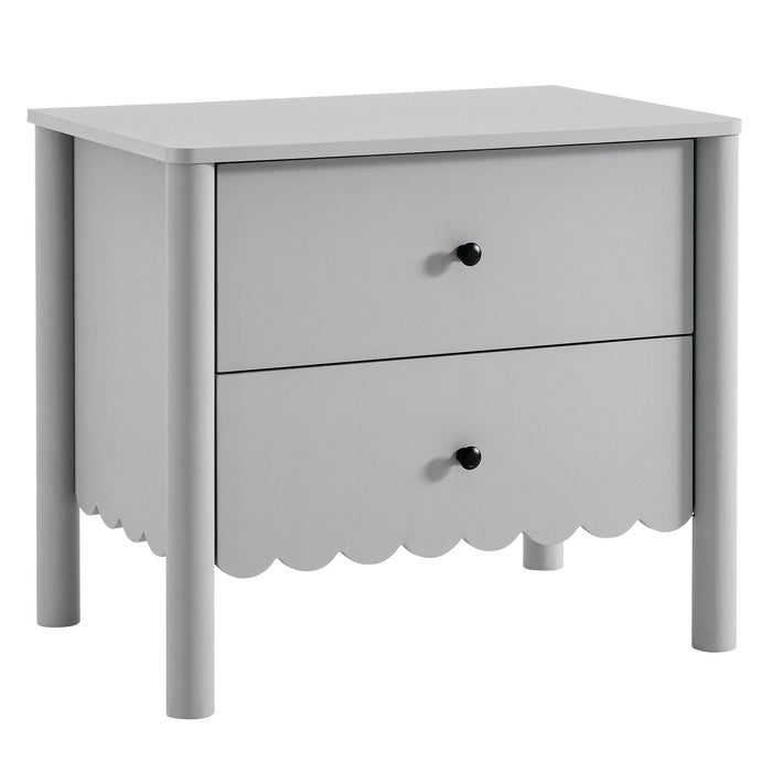 Emmeline Scalloped 2-Drawer Nightstand