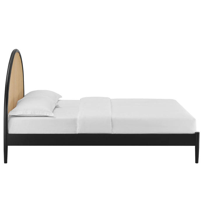 Odette Queen Arched Rattan Cane Platform Bed