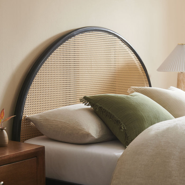 Odette Queen Arched Rattan Cane Platform Bed