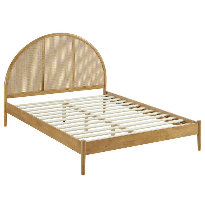 Odette Queen Arched Rattan Cane Platform Bed