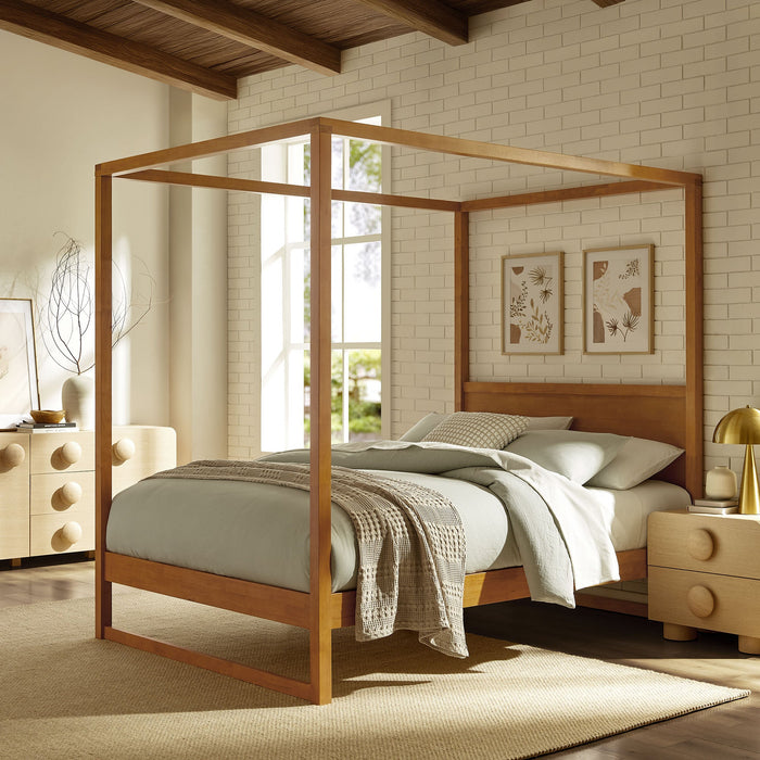 Alva Wood Canopy Platform Bed