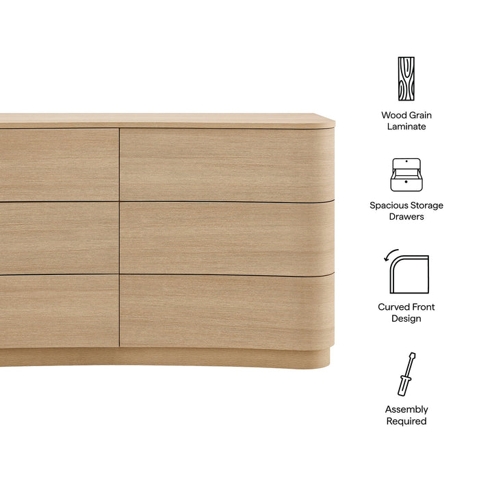 Mirae 6-Drawer Curved Dresser