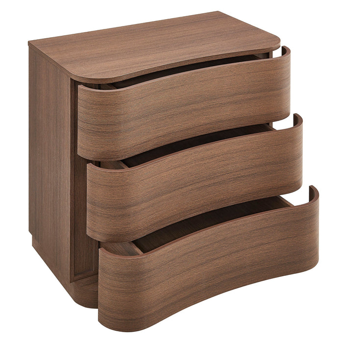 Mirae 3-Drawer Curved Compact Dresser