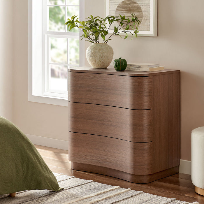 Mirae 3-Drawer Curved Compact Dresser