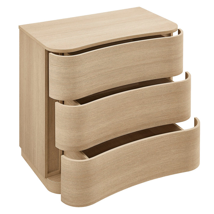 Mirae 3-Drawer Curved Compact Dresser