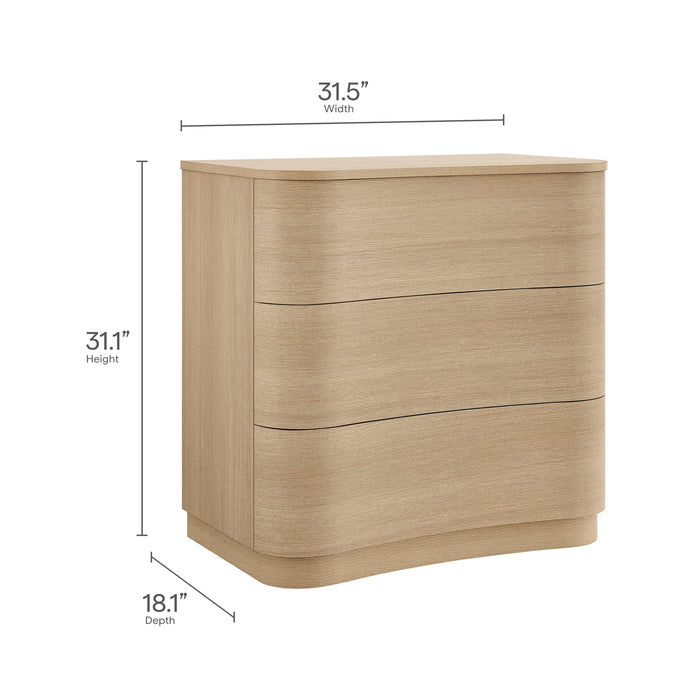 Mirae 3-Drawer Curved Compact Dresser