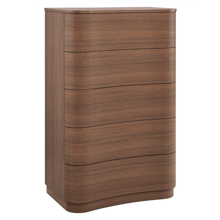 Mirae 5-Drawer Curved Dresser Chest of Drawers