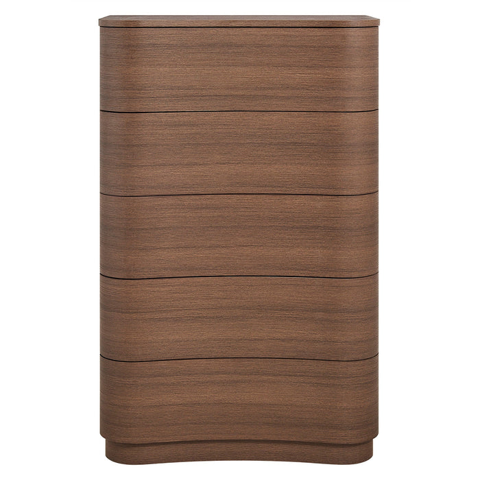 Mirae 5-Drawer Curved Dresser Chest of Drawers