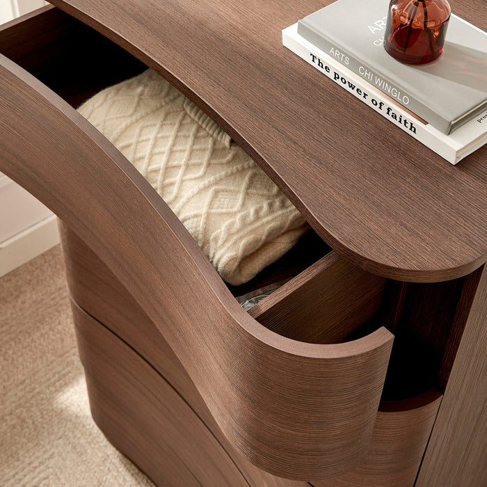 Mirae 5-Drawer Curved Dresser Chest of Drawers