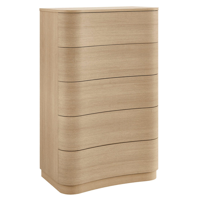 Mirae 5-Drawer Curved Dresser Chest of Drawers