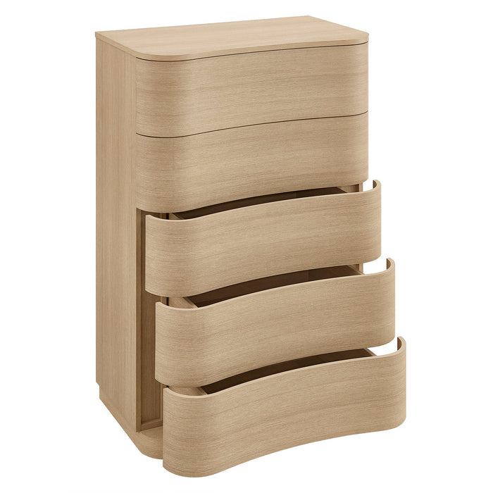 Mirae 5-Drawer Curved Dresser Chest of Drawers