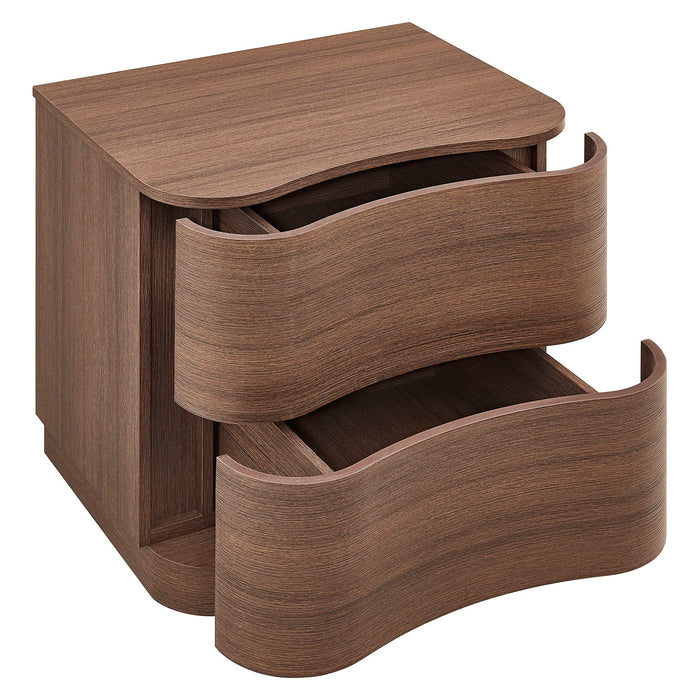 Mirae 2-Drawer Curved Nightstand