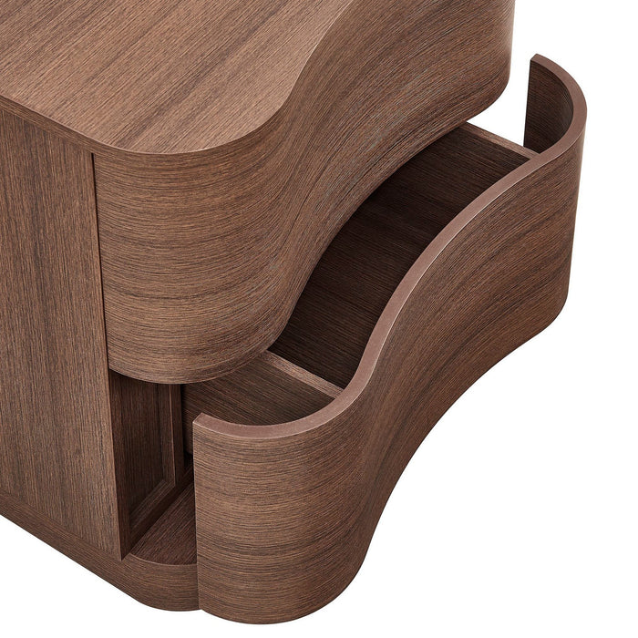 Mirae 2-Drawer Curved Nightstand